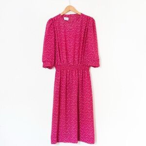 Lady Carole Petites of New York | Vintage 70's Geometric Print Dress | Size L